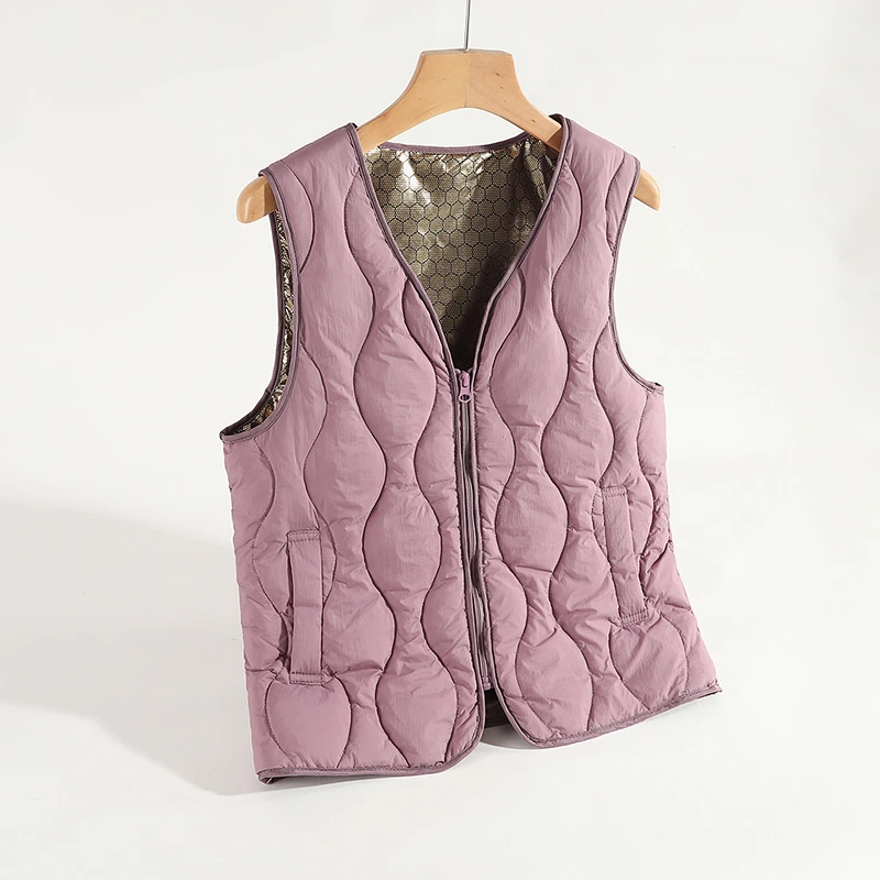 轻薄羽绒马甲女短款2024秋冬新款保暖背心大码坎肩外穿白鸭绒马夹