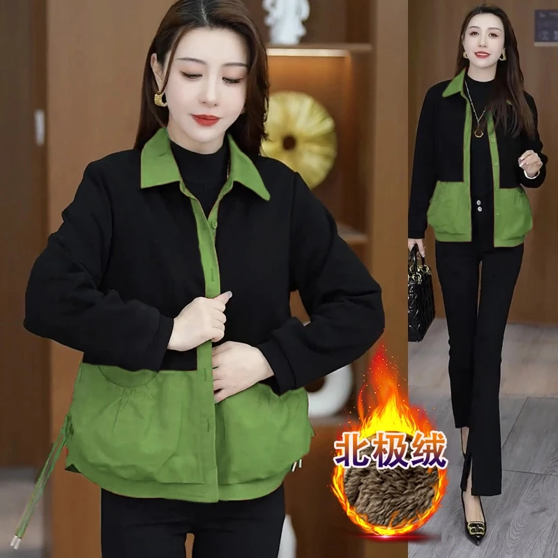 秋冬加绒新款外套穿搭洋气时尚气质休闲减龄百搭小个子短外套女士