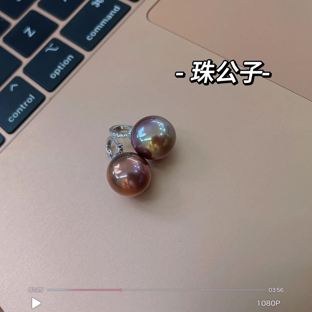 【珠公子定制】怪色 18k白金万能扣珍珠吊坠11-12mm