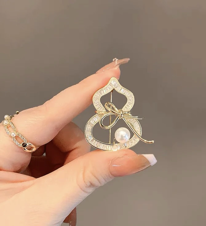 【珠公子】福禄 葫芦珍珠胸针