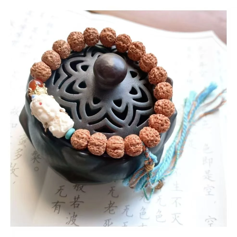 金刚菩提度母十八子手持念珠佛珠手串核桃雕刻文玩小众冷门