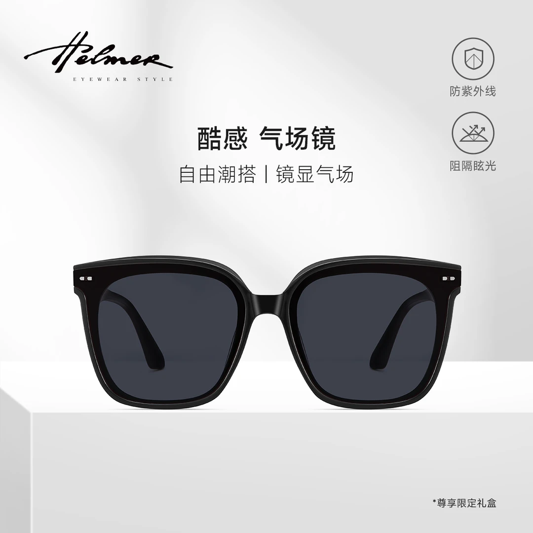 HELMER 大框男墨镜时尚防紫外线司机开车女潮太阳镜户外眼镜LO101