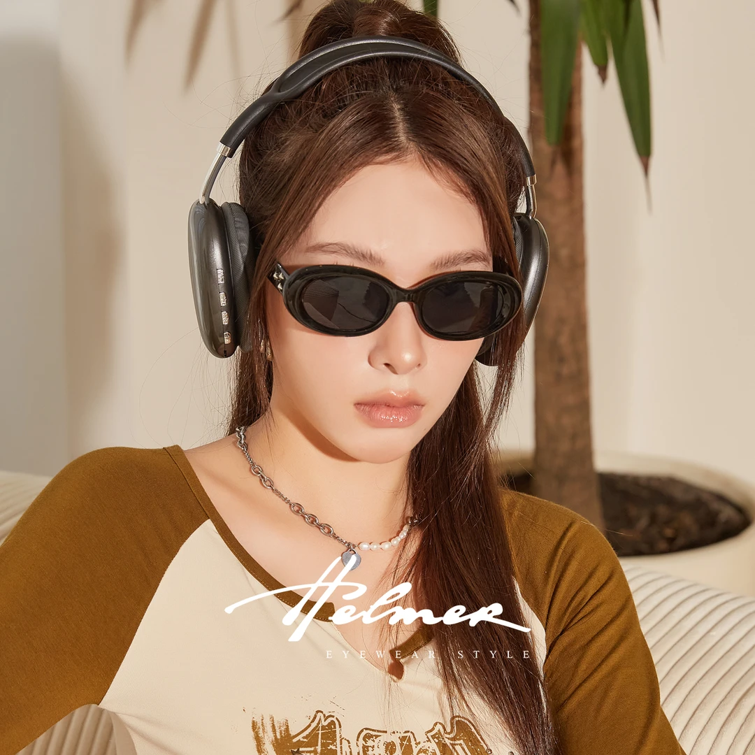 HELMER-时尚潮个性简约眼镜猫眼百搭网红男女防紫外线太阳镜2230