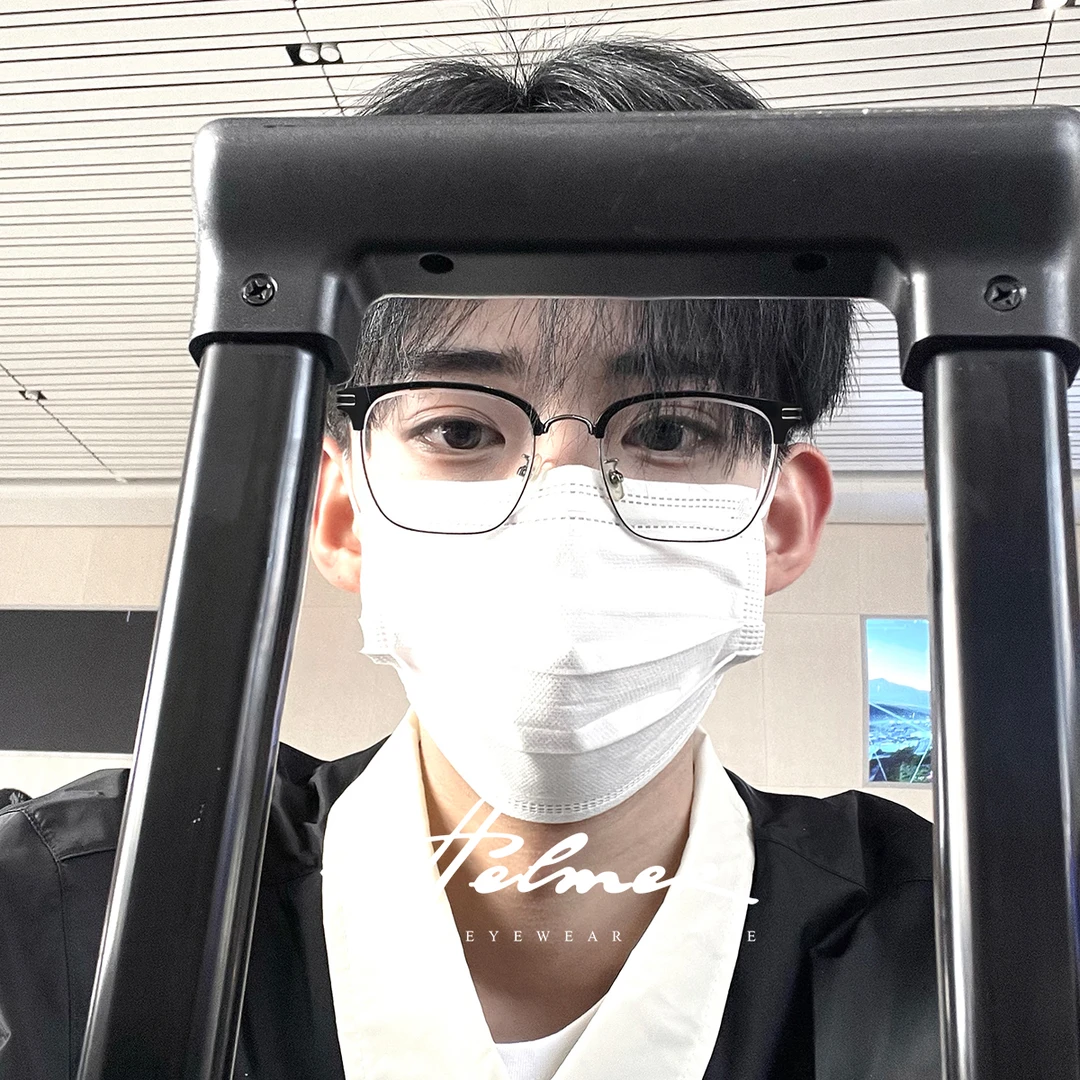 HELMER大脸大框男士防辐射眉线框近视痞帅理工眼镜架防蓝光镜1677