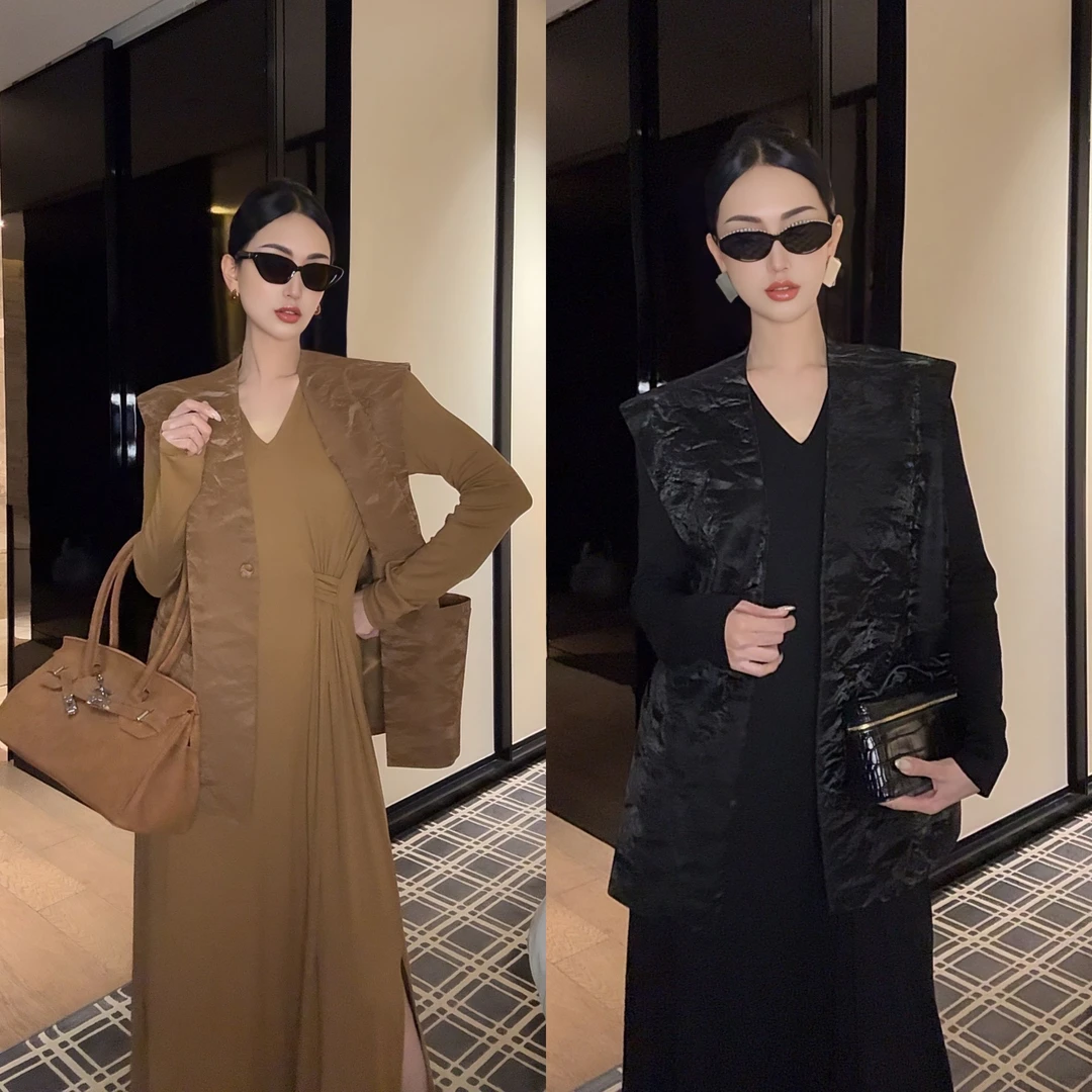 紫紫  果冻马甲  蛋白皮叠搭背心马甲ZC06WZYL429