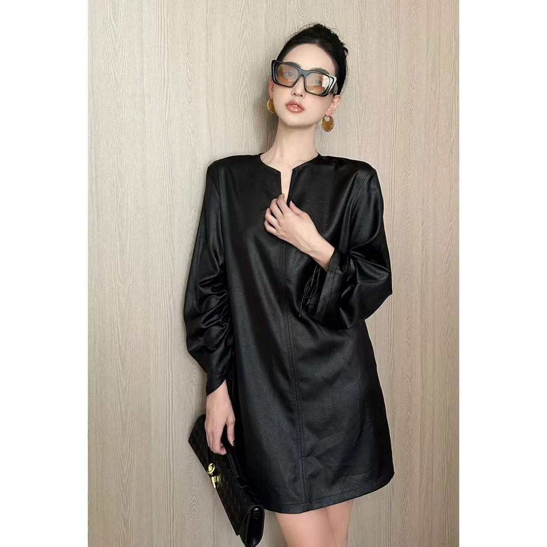 紫紫 香龟裂纹春夏透气 复古显瘦连衣裙女时尚百搭裙子 ZSJC0206