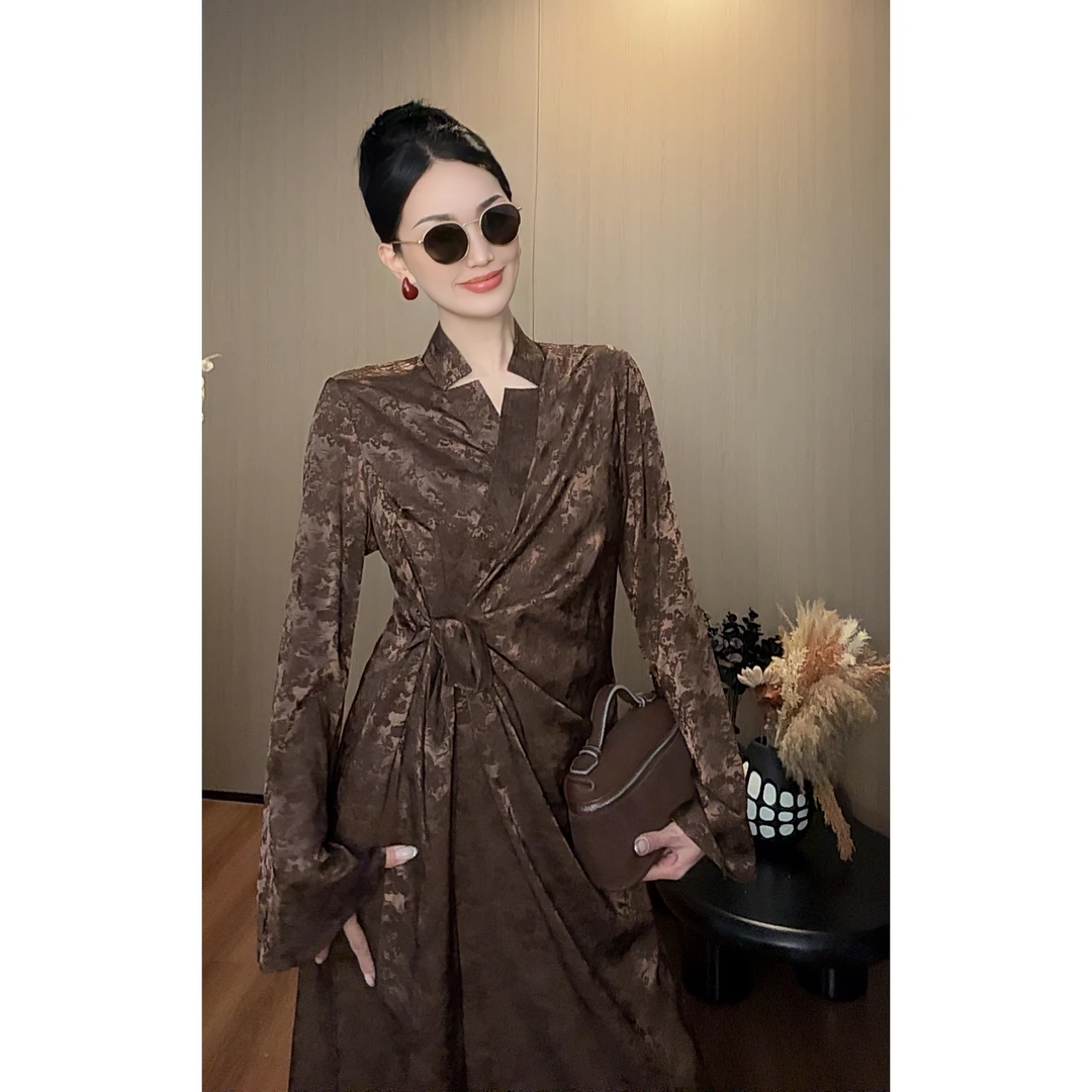 紫紫 侘寂美人   中古风袍感两穿连衣裙ZC07LZHJ180