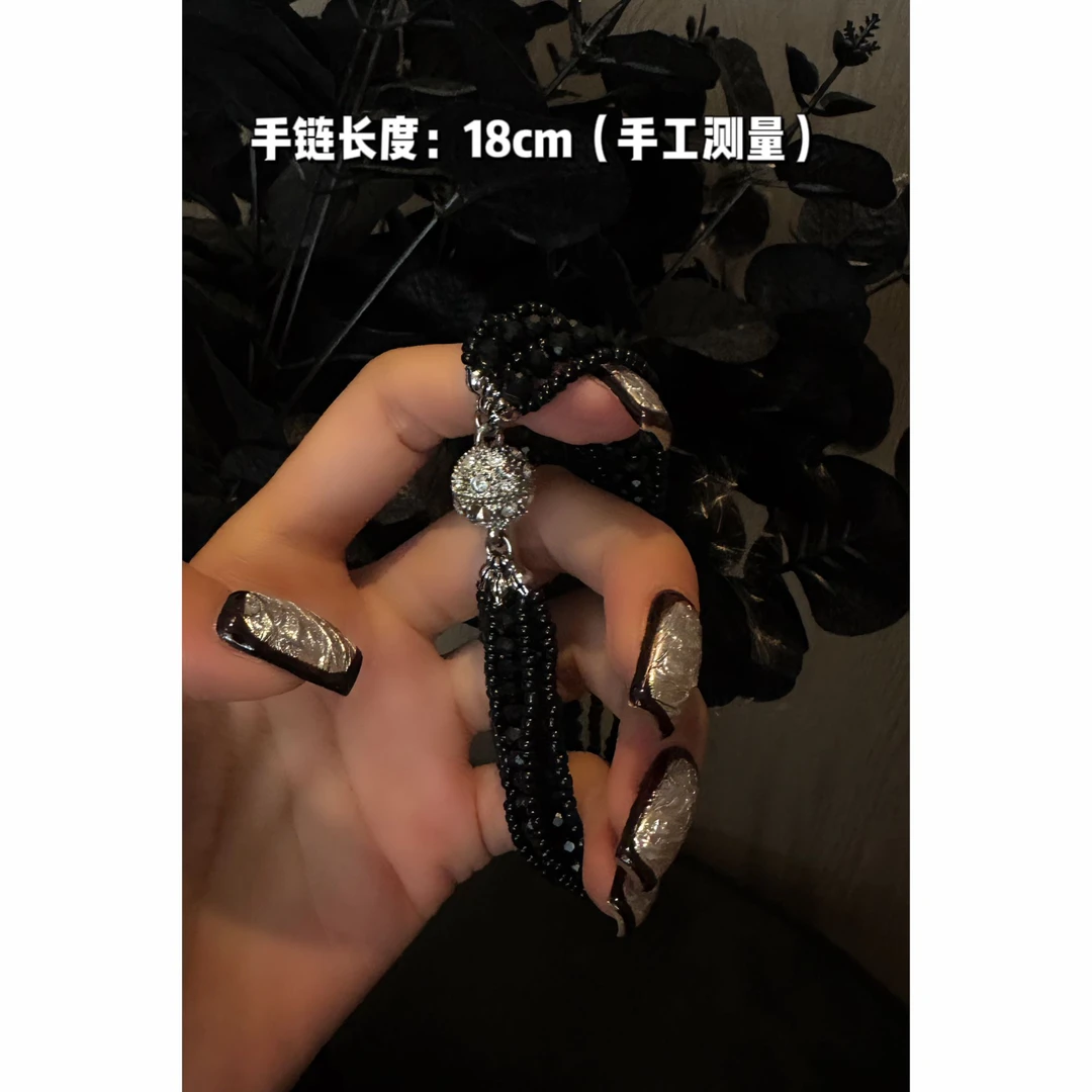 非金属珐琅手链 紫紫 MIU系配饰百搭多层吸铁石手链项链ZSJC0415