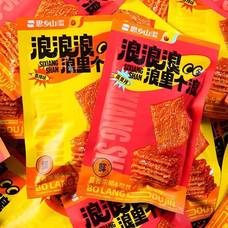 思乡山波浪豆筋大辣片豆皮辣条豆制品网红小零食儿时小吃休闲食品