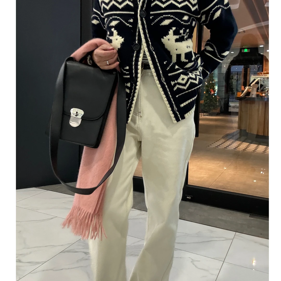 【金恩慧欧尼Hi mood】韩系复合加绒纯棉直筒拖地裤