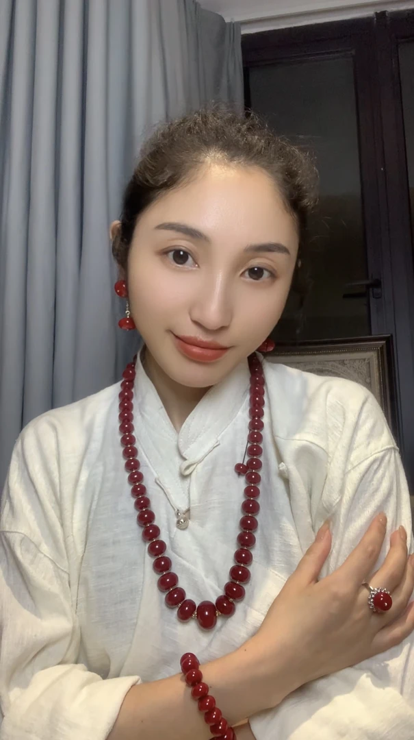 非金属合成锆石项链 央尕隔珠阿卡塔链TZ01