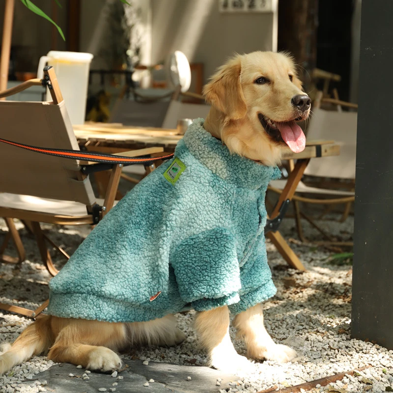 Hoopet狗狗扎染外套羊羔绒柔软衣服秋冬保暖舒适金毛拉布拉多服饰