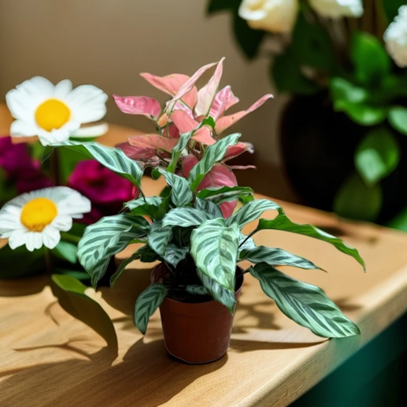 翠叶竹芋植物纹路清晰颜值高好养活桌面绿植