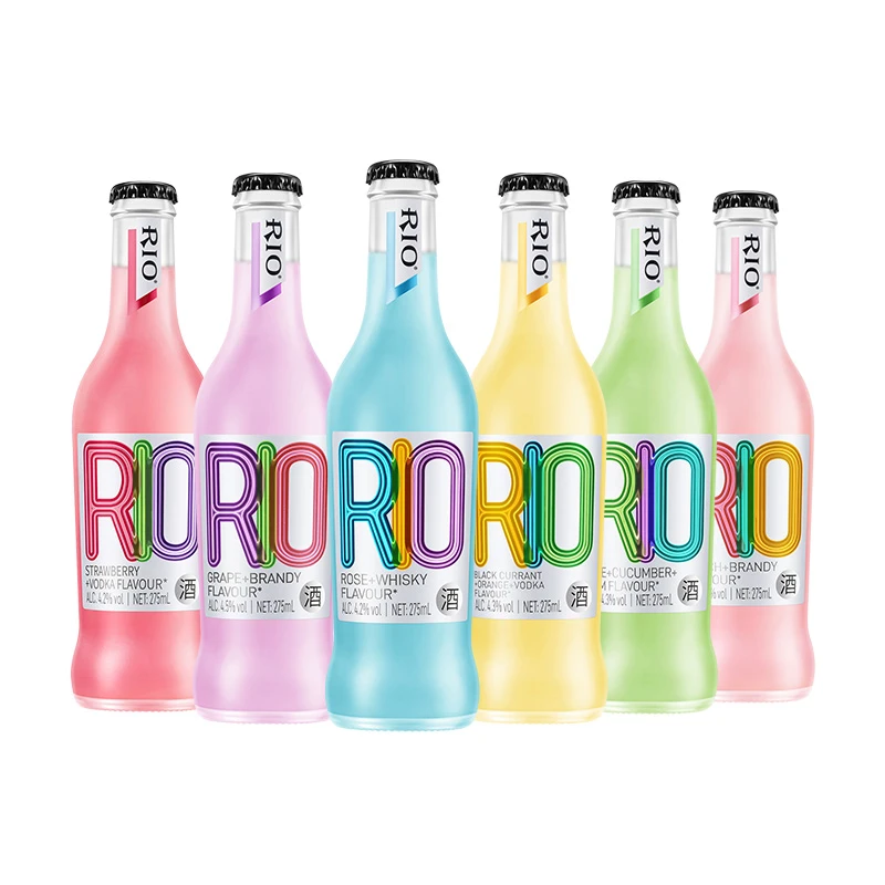 RIO锐澳鸡尾酒预调酒果酒洋酒玻璃瓶装升级经典瓶275ml*6瓶低度酒