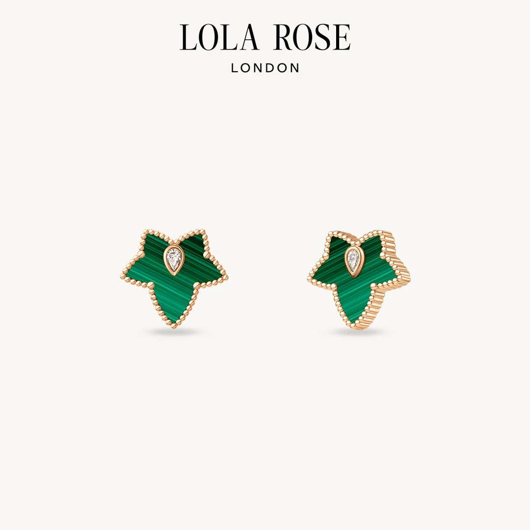 铜合金合成锆石耳饰 LolaRose罗拉玫瑰常青藤耳钉z