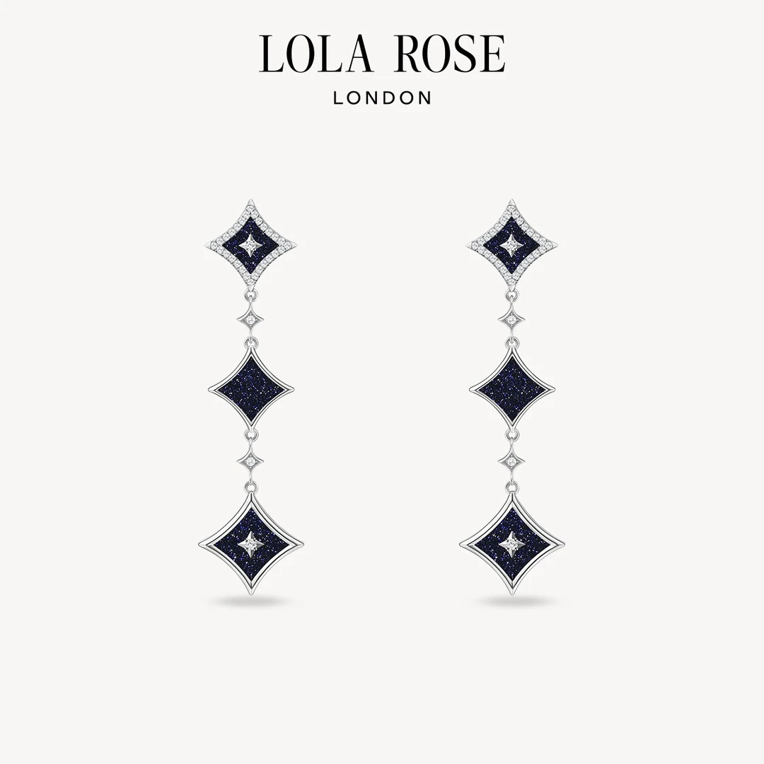 Lola Rose/罗拉玫瑰 925银合成锆石耳饰 闪星系列长链耳环z