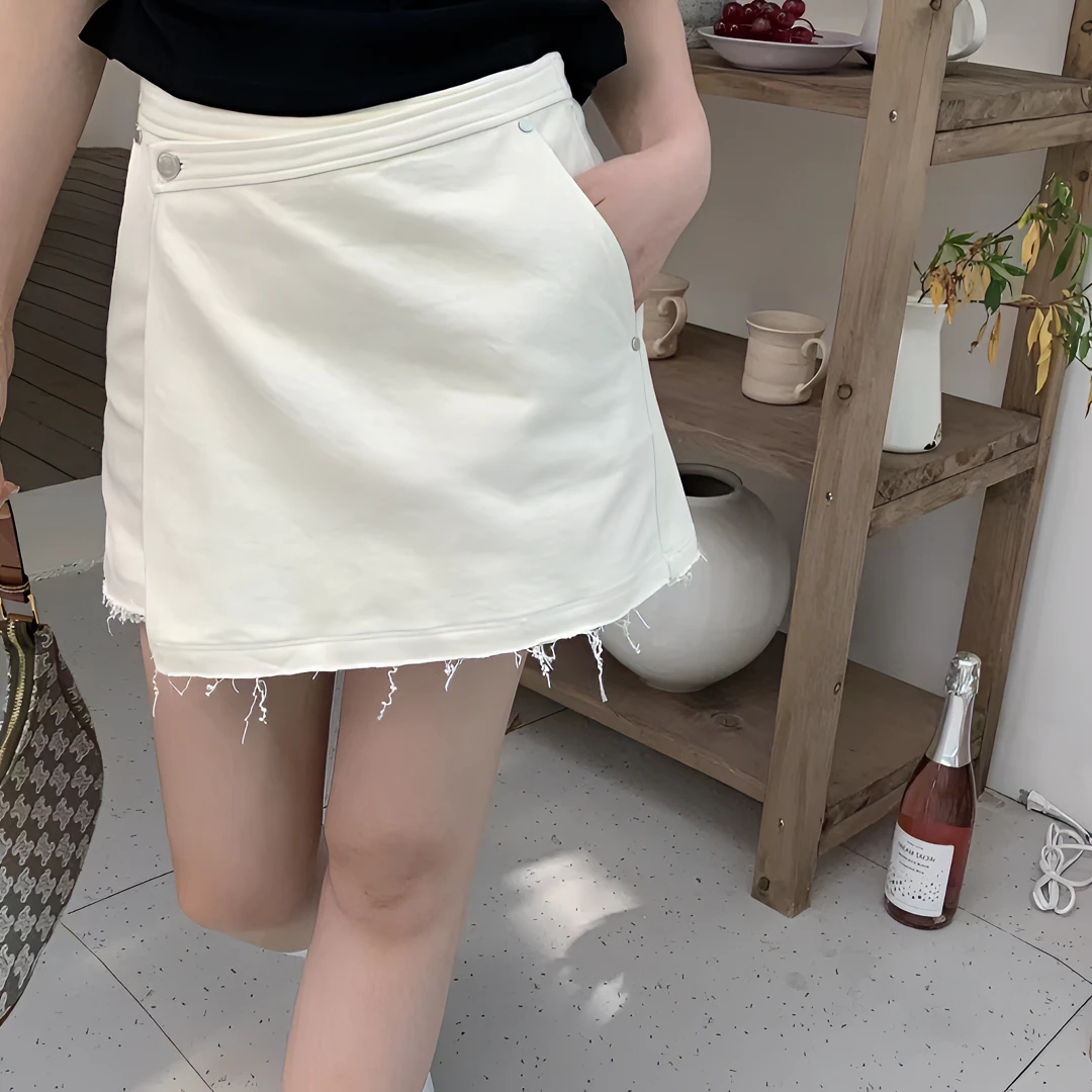 原创牛仔半身短裙防走光裙子显瘦半身裙时尚不规则