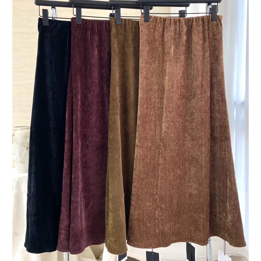 【气质配方】2024高级感灯芯绒鱼尾半身裙高腰显瘦垂感a字包臀长裙