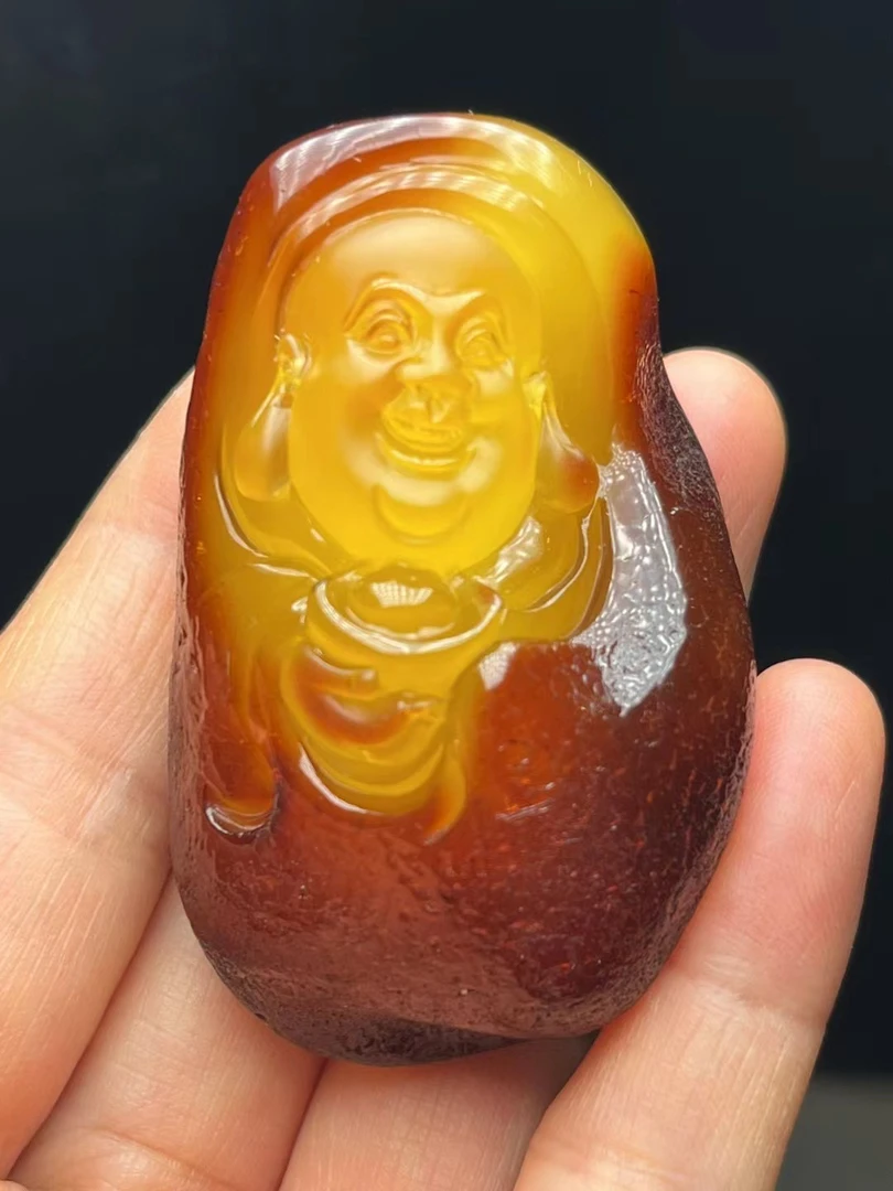 蜜蜡原石焦皮料鸡油黄吊坠