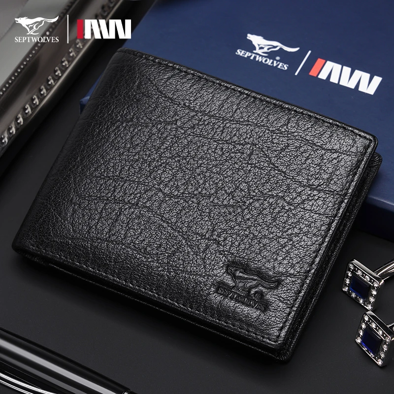七匹狼品牌钱包男士短款真皮钱夹2025新款正品头层牛皮男款皮夹WO