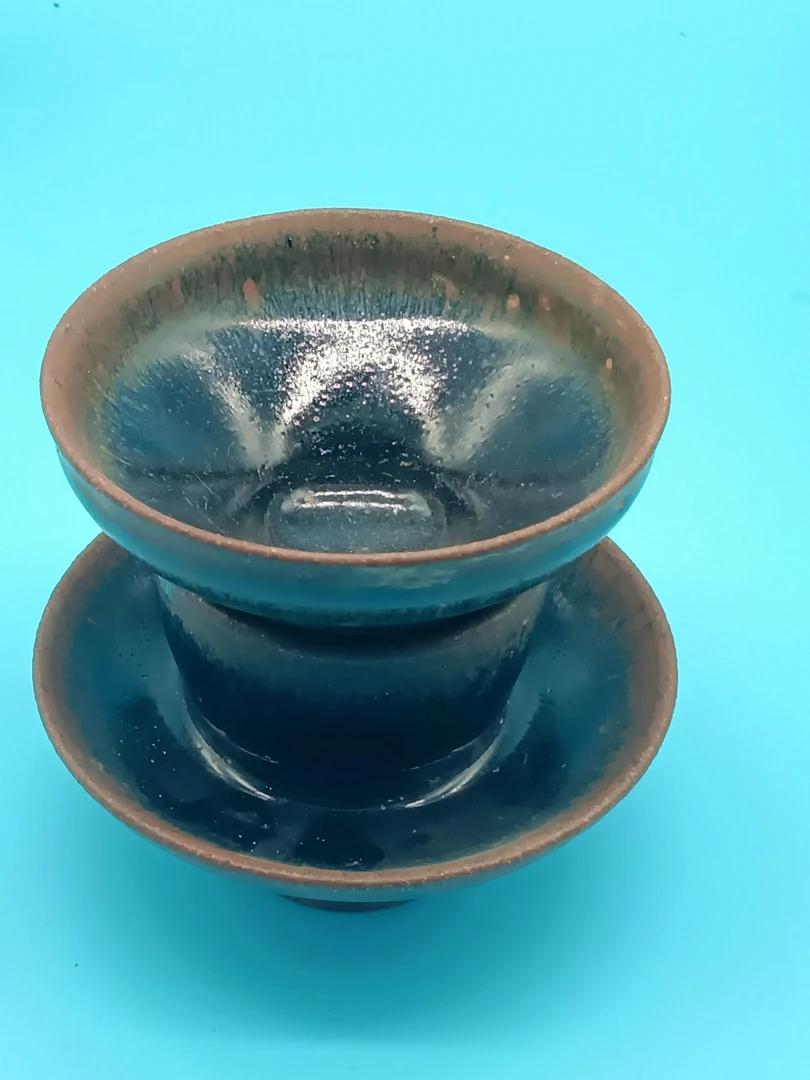 建窑茶托茶盏一套