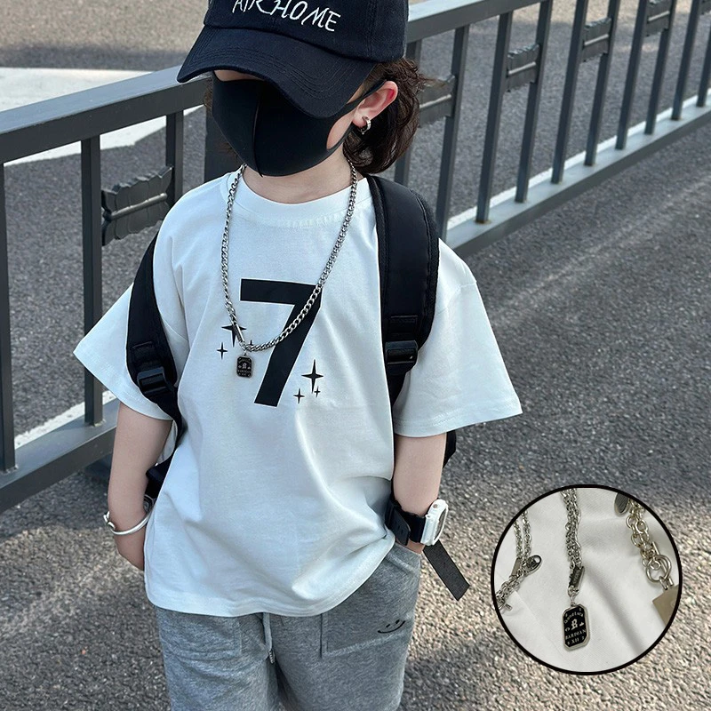 2025新款韩版儿童男童宝宝潮酷项链复古时尚百搭欧美饰品