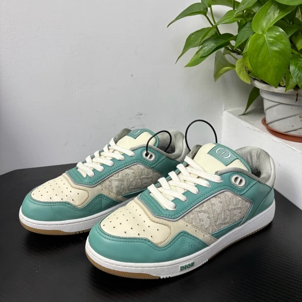 DIOR/迪奥39码b27绿老花刺绣板鞋/95新/百搭时尚zg367