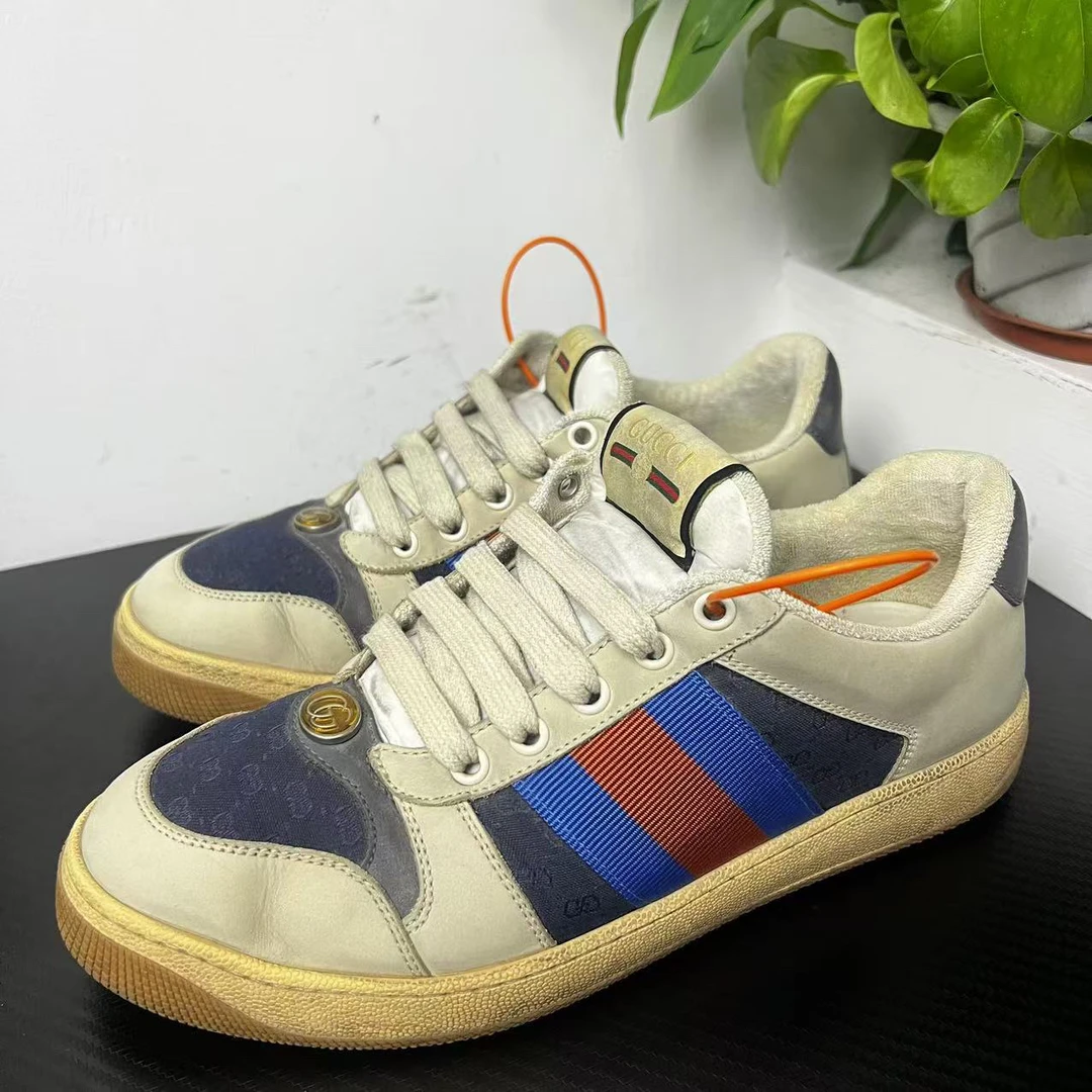 95新 GUCCI/古驰 39.5/40.5欧码藏蓝脏脏鞋板鞋无配件成色自定义