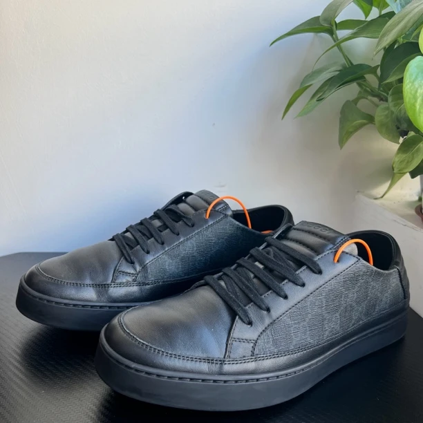 95新 GUCCI/古驰 42.5欧码暗纹老花板鞋无配件成色自定义jdf28