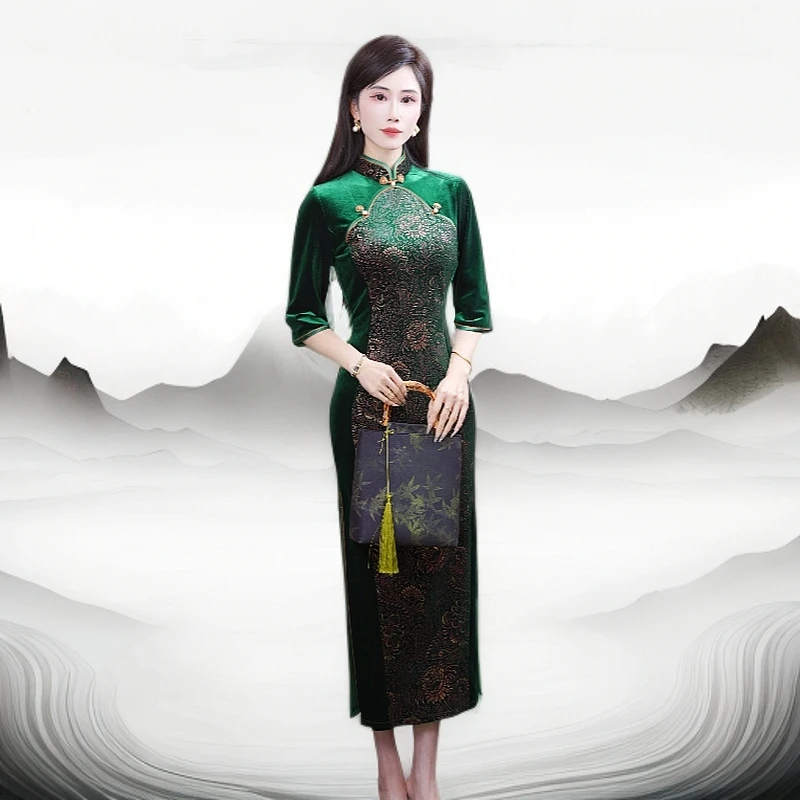 相遇   2024新款改良旗袍气质日常优雅经典修身