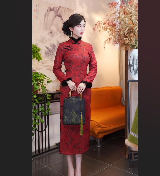 阳  2024新款改良旗袍气质日常优雅经典修身