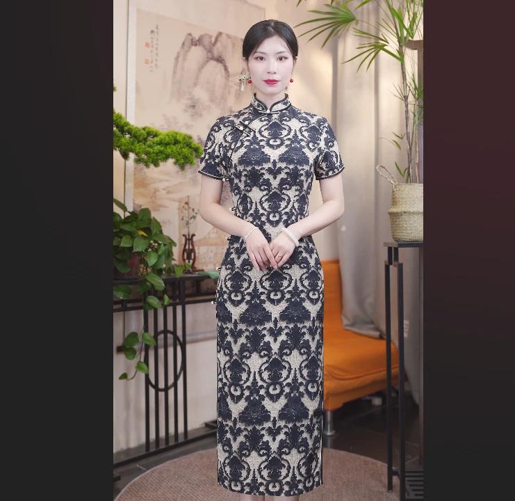 幻月  2024新款改良旗袍复古印花日常气质