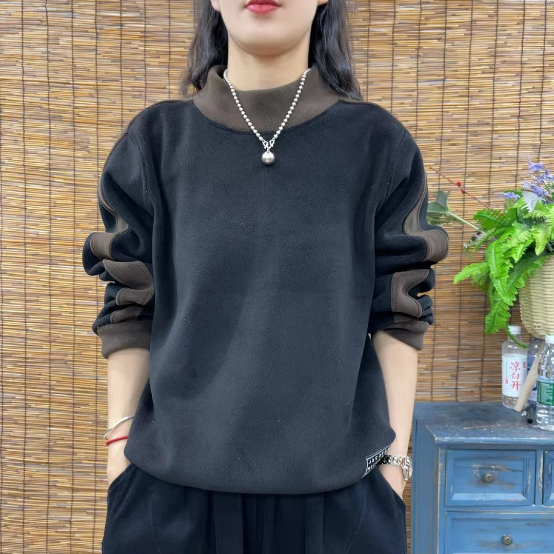 77391新款秋冬加厚休闲百搭设计款减龄长袖卫衣T恤