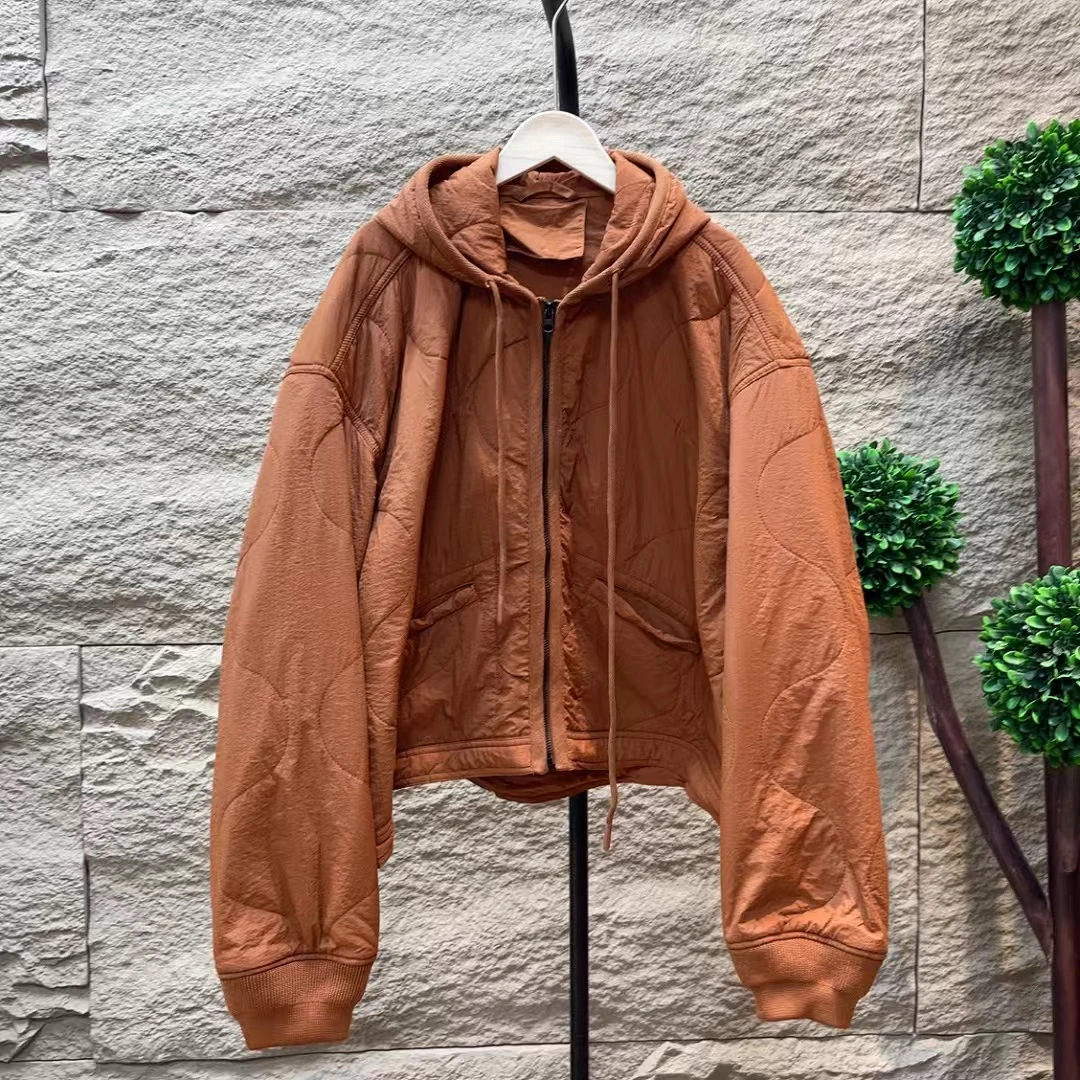 6574新款秋冬加厚休闲百搭纯色连帽上衣小棉服