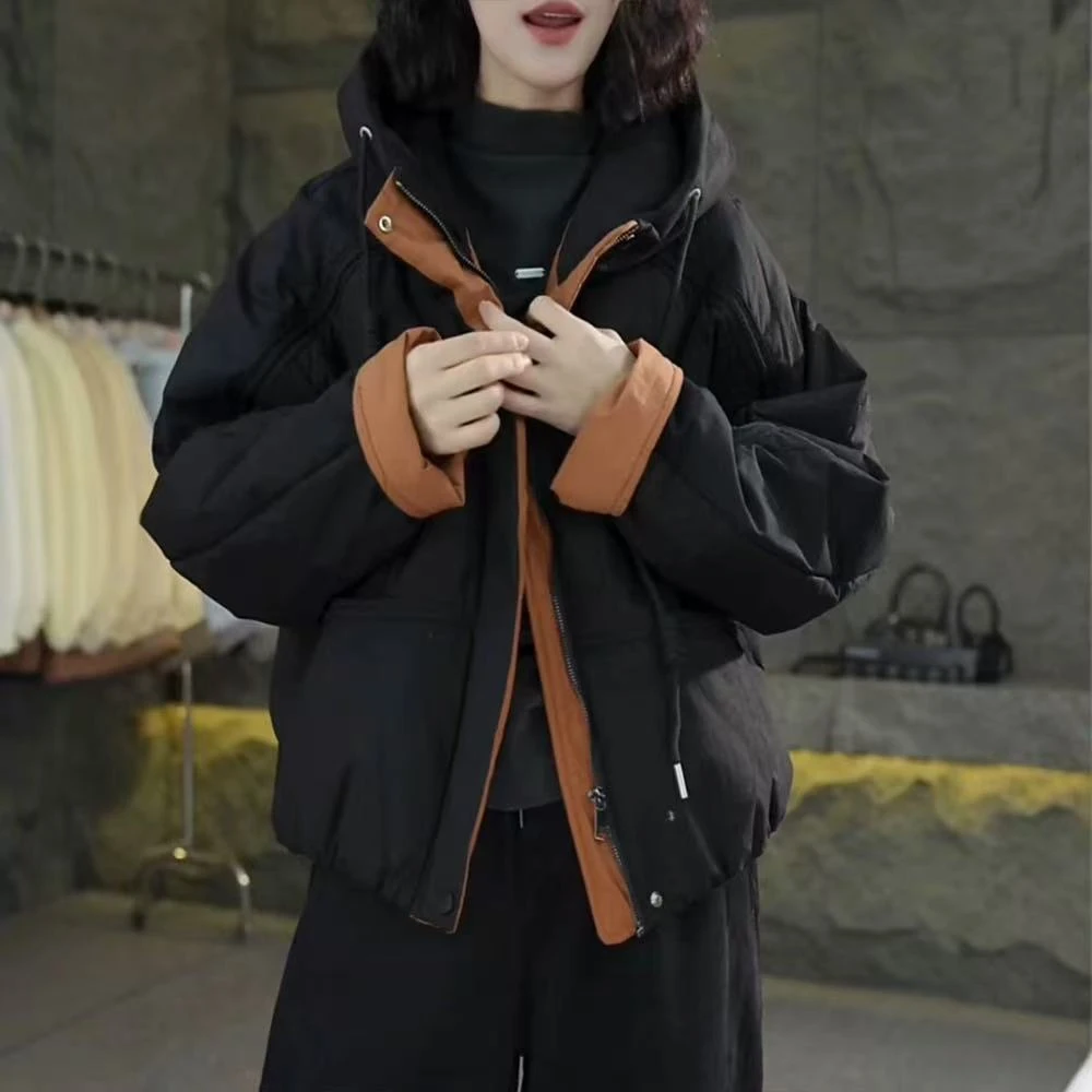 80422新款加厚秋冬时尚休闲百搭连帽棉服