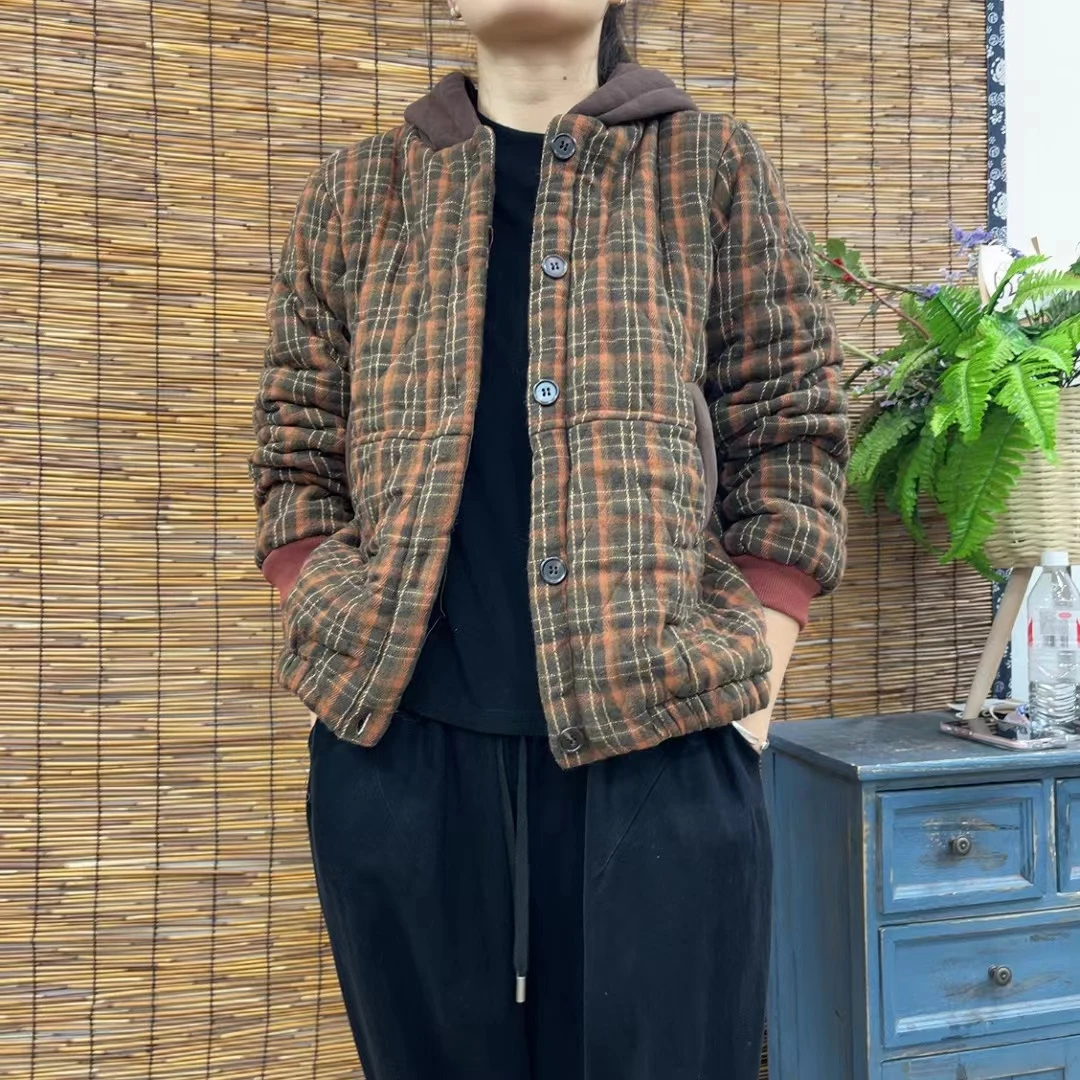 7009新款加厚秋冬休闲百搭气质减龄显瘦连帽棉衣