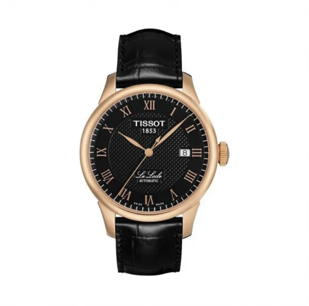 99新 Tissot/天梭 力洛克黑盘间金/表径39.3smm男士经典气质腕表