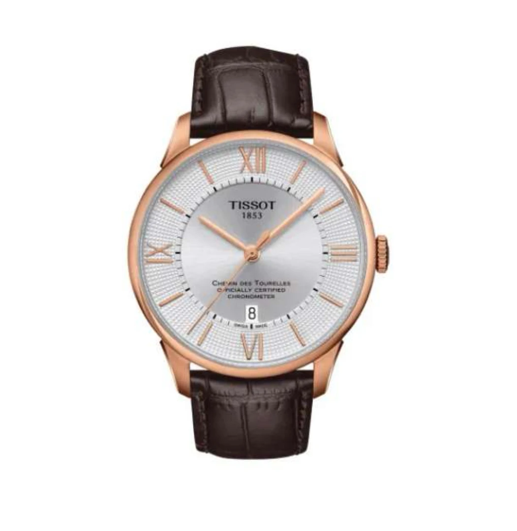 99新 Tissot/天梭 杜鲁尔白皮间金/天文台/表径42mm男士经典简约