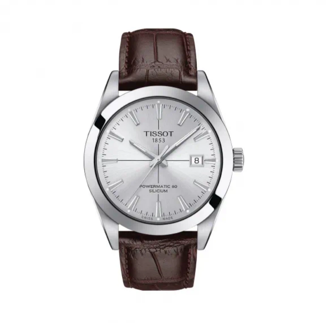 99新 Tissot/天梭 风度白盘/表径40mm/男士简约时尚机械腕表气质