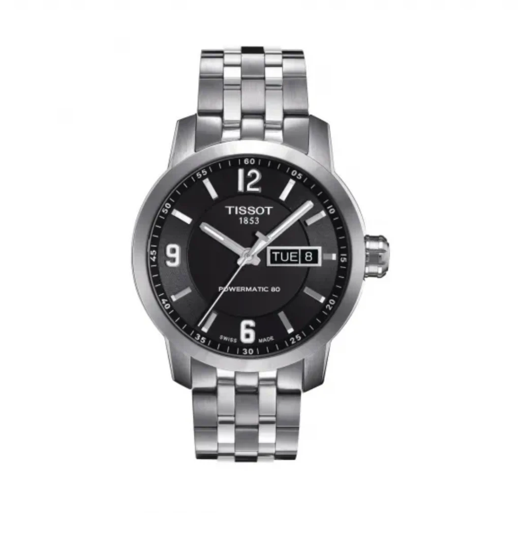 99新 Tissot/天梭 骏驰200黑盘钢带T055430/全套/表径39