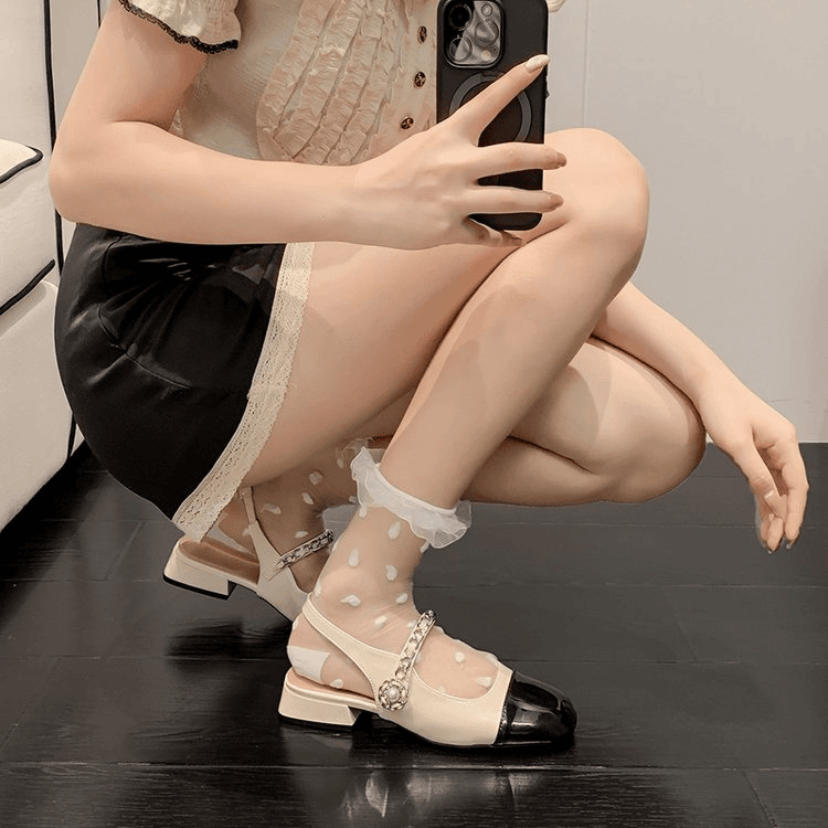 凉鞋女2024年新款百搭包头小香风玛丽珍鞋女中跟半拖法式单鞋女仙