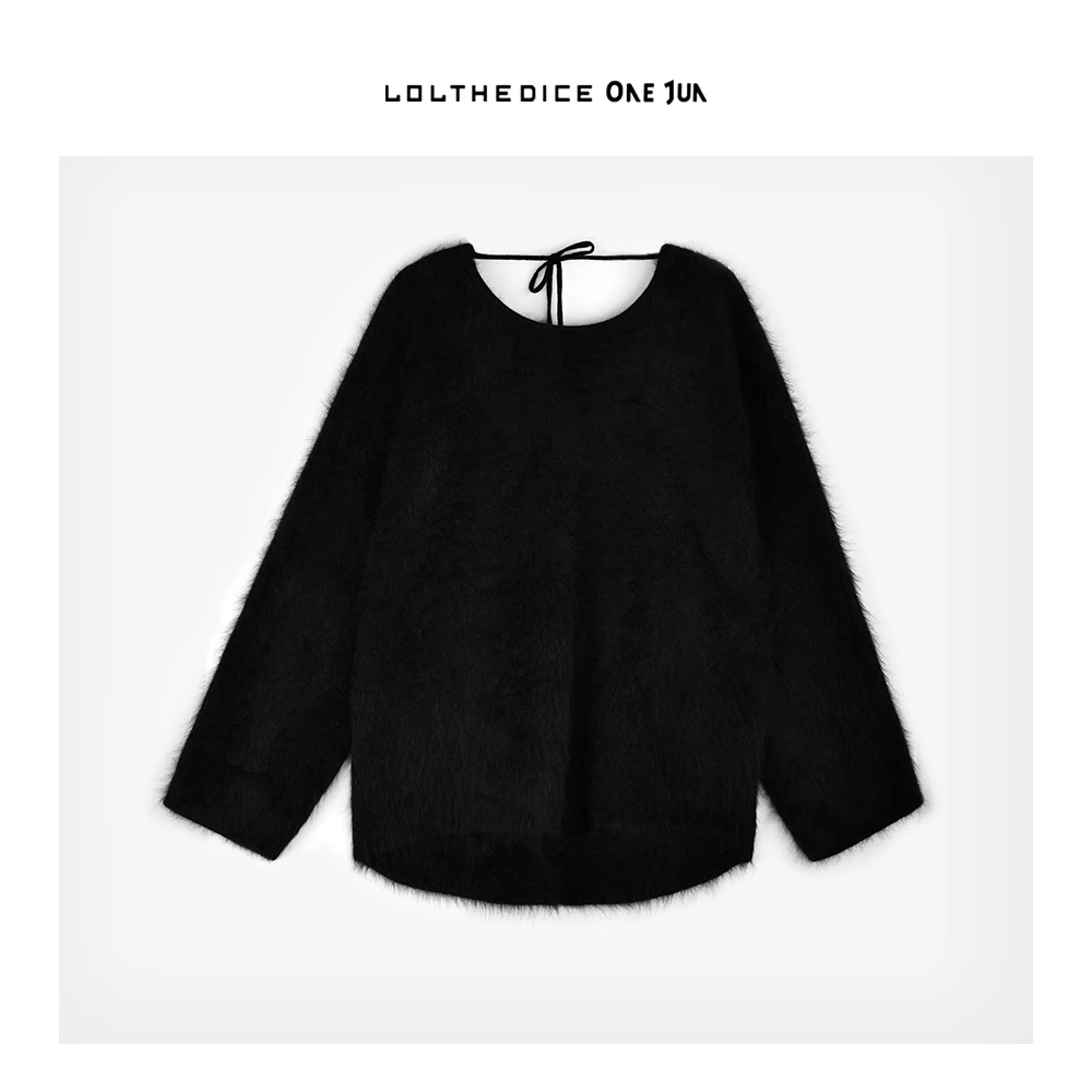 ONE JUN|露背毛衣 高品净色阔版气质露背绑带毛衣汉服J23E026