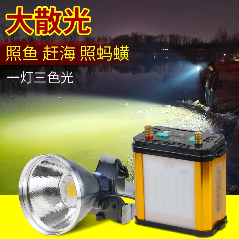 分体式头灯大功率大光圈蚂蟥灯赶海水蛭蛐蛐灯