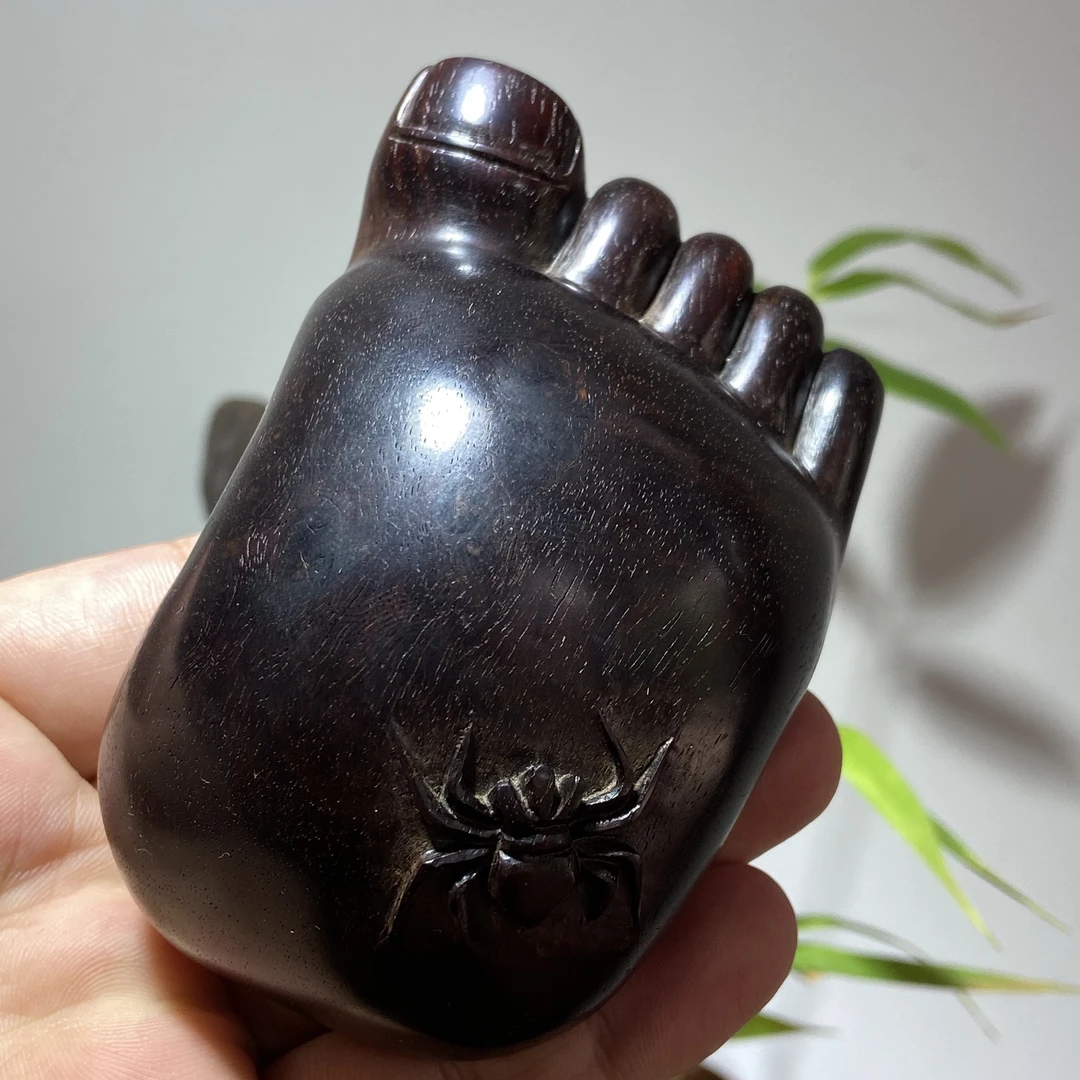 印度小叶紫檀老料雕刻知足常乐手把件礼品收藏