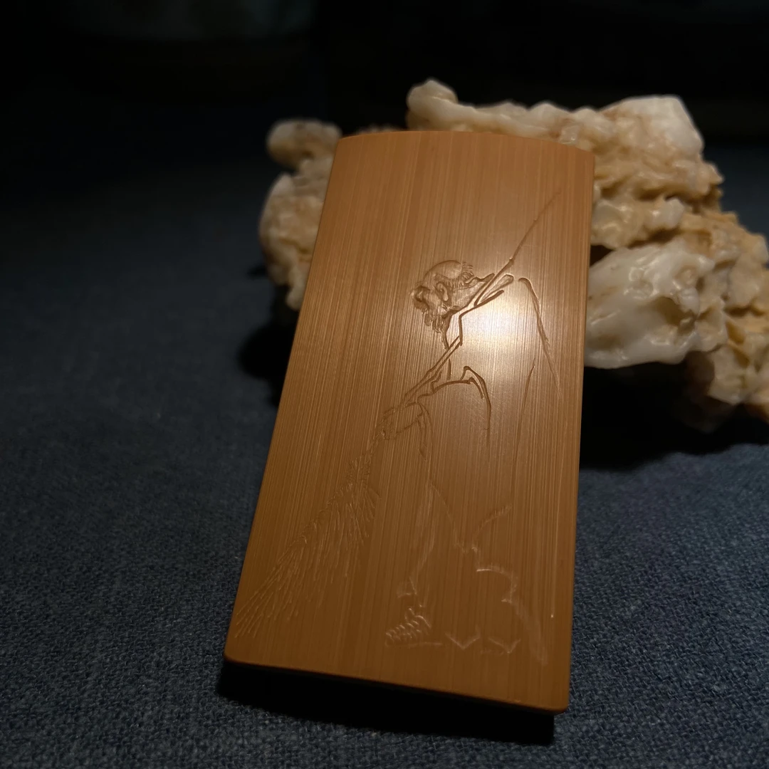 全手工精雕玉竹无事牌阴刻竹牌手玩件文房雅玩竹刻工艺品