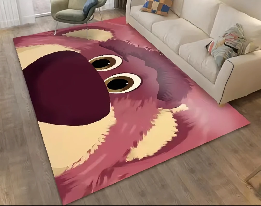 《草莓熊三件套客厅地毯》地毯床边毯茶几垫地毯网红家用大面积