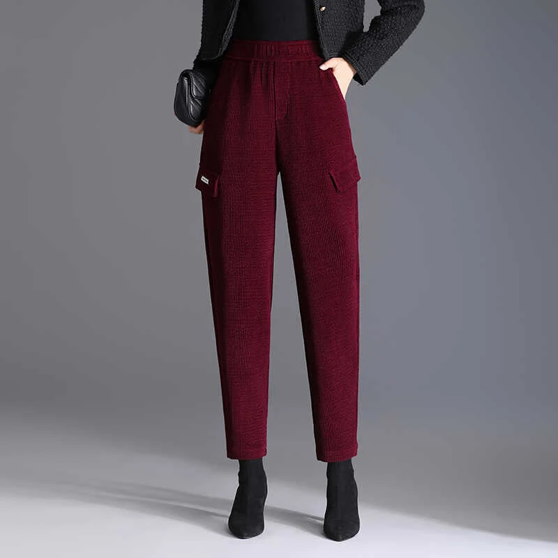 气质九分哈伦裤女秋冬2025新款通勤显瘦小脚裤时尚休闲萝卜裤子厚