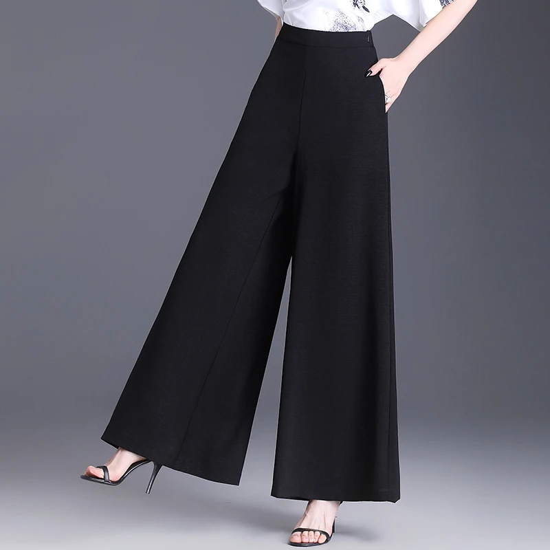 气质高腰大脚裤女夏季2025新款垂感通勤阔腿裤宽松长裤休闲裤裙裤