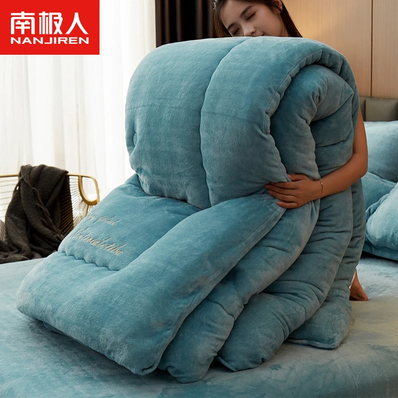 新款双面牛奶绒被子冬被加绒加厚保暖单人学生宿舍家用床被芯