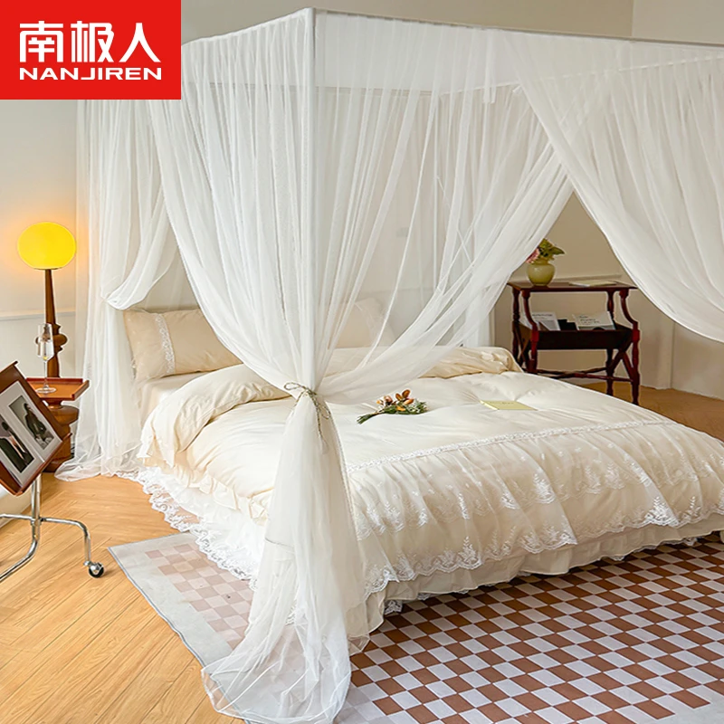 三开门落地式蚊帐家用新款卧室宫廷1.5床支架公主风1.8纹帐